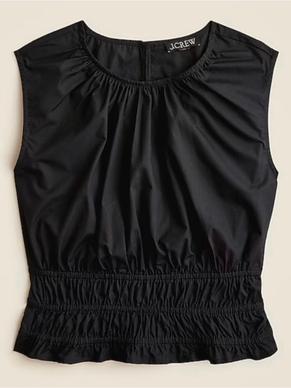J. Crew Black Hyacinth Top in Cotton Poplin